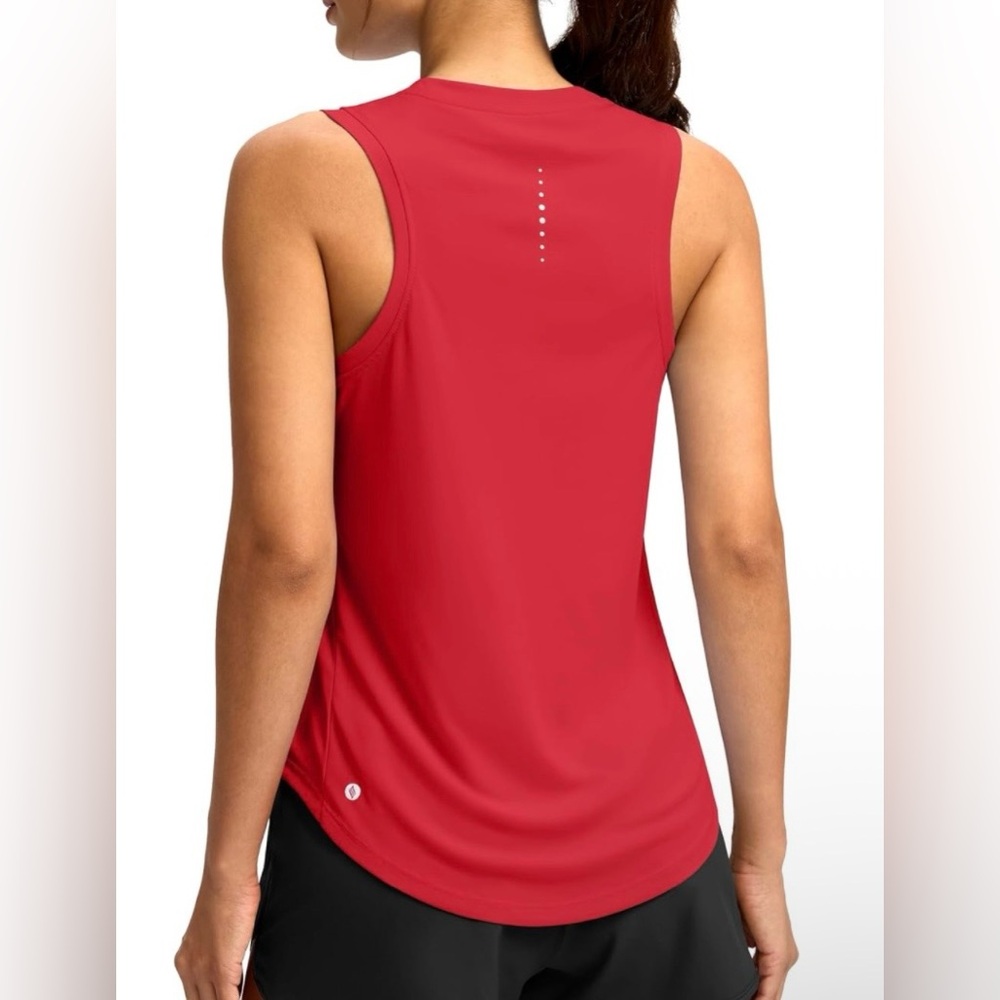 SANTINY Sleeveless Racerback Athletic Tank Top Lightweight Small Red NWT - Picture 5 of 9